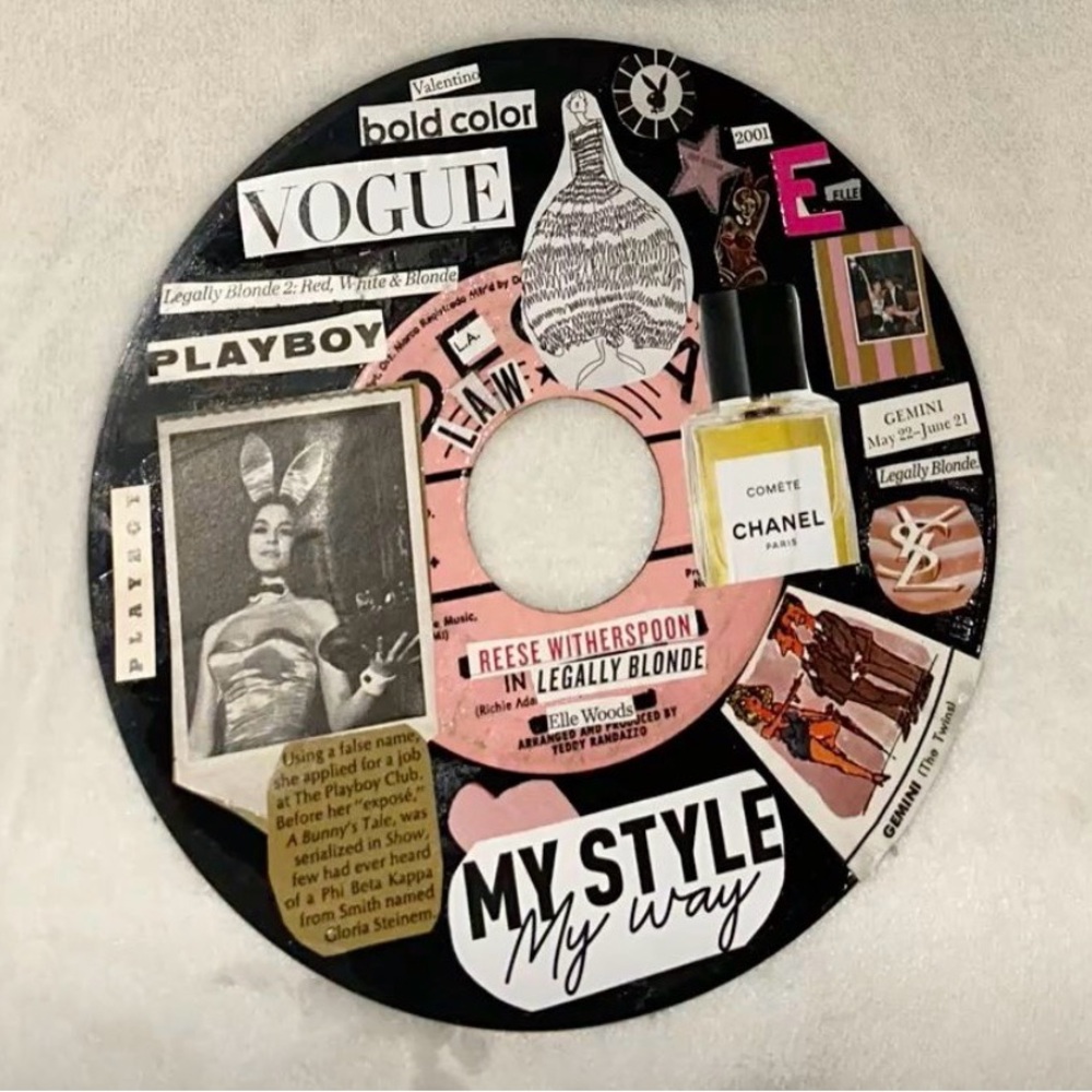 Y2K Elle Woods Inspired Vinyl Record Collage